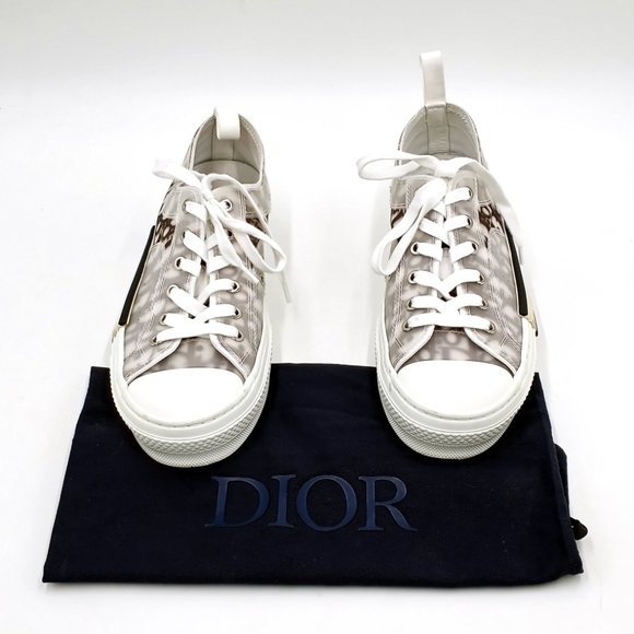 Dior Mens B23 LOW-TOP SNEAKER White and Black Oblique Canvas main image 12
